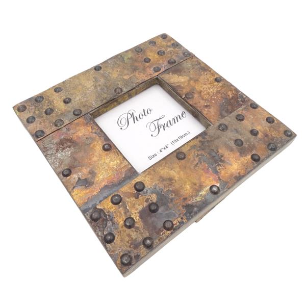 Holz-Bilderrahmen mit Blechbeschichtung - A-1106 - Fotoformat 10x10cm