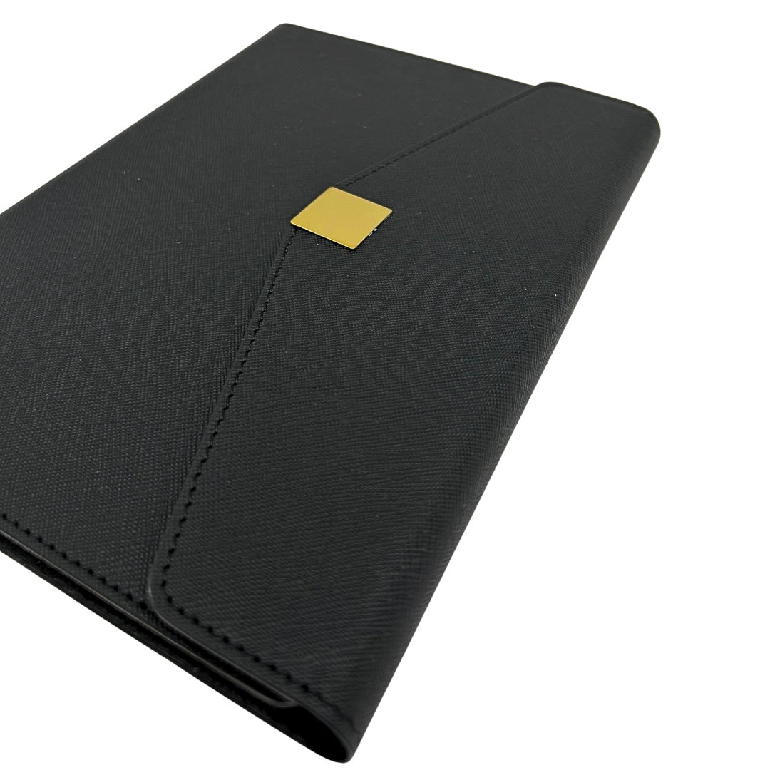 Elegantes Premium-Geschenkset – A5-Notizbuch mit Kugelschreiber und 16GB-USB-Stick in Box – Schwarz-Gold – EE9