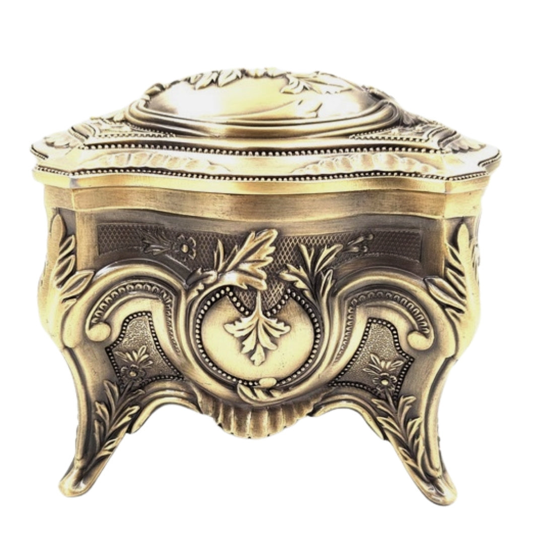 Goldene Metallschatulle für Schmuck Retro - 2139M