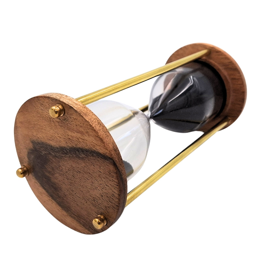 Messing-Holz-Sanduhr – 5 Minuten – Elegante Retro-Dekoration – NC3012V