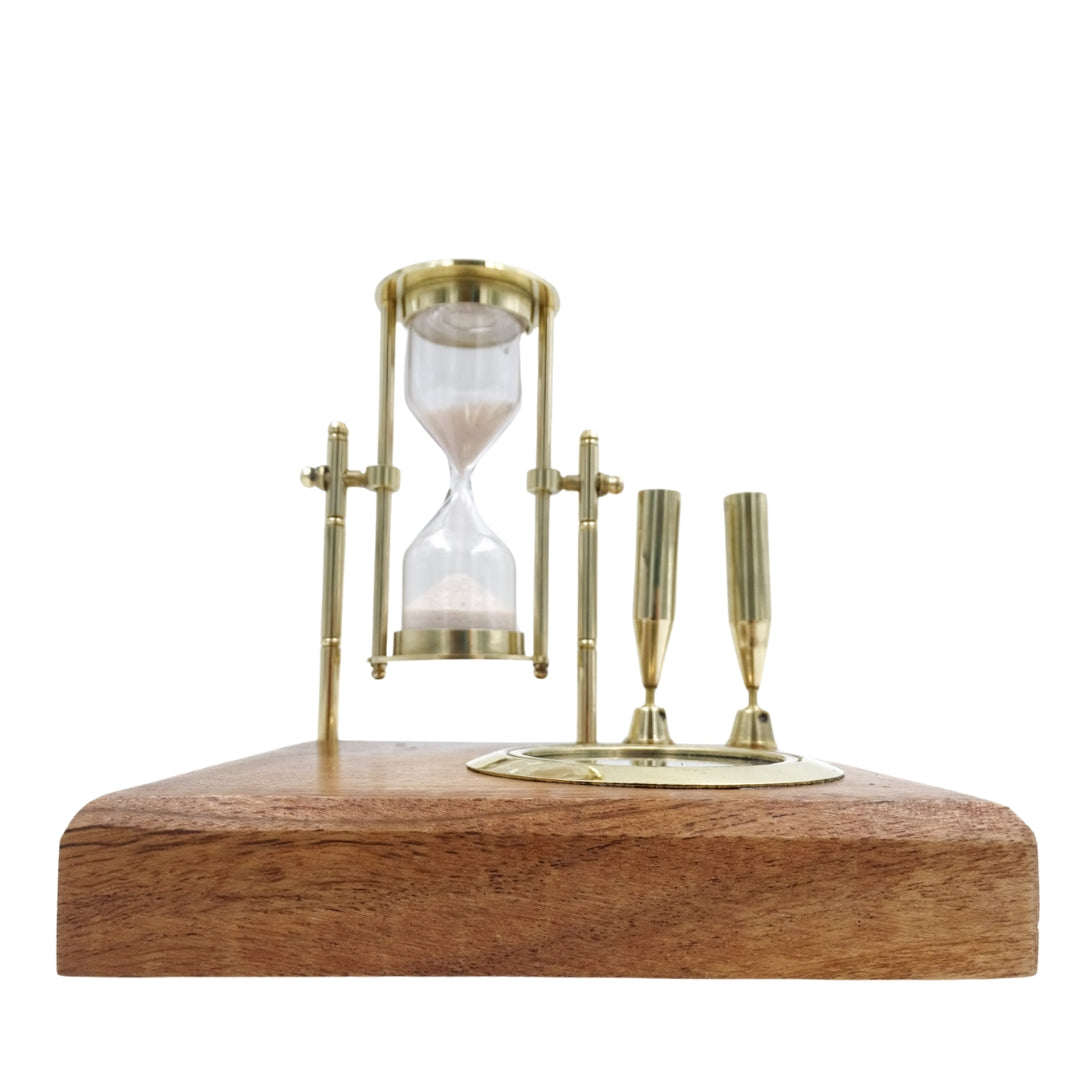 Retro-Schreibtischset - Sanduhr, Kompass und Stifthalter - NC2618OP