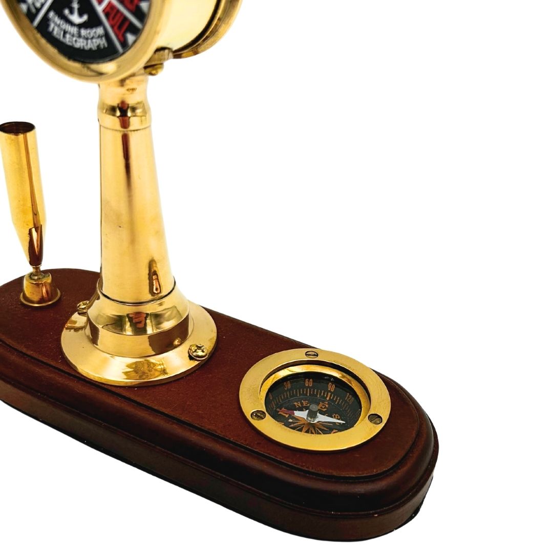 Elegantes Schreibtischset – Maschinentelegraf, Kompass, Stifthalter – TT018