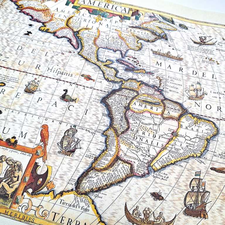 Karte von Amerika 1628 - J. Hondius Reprint - M1628