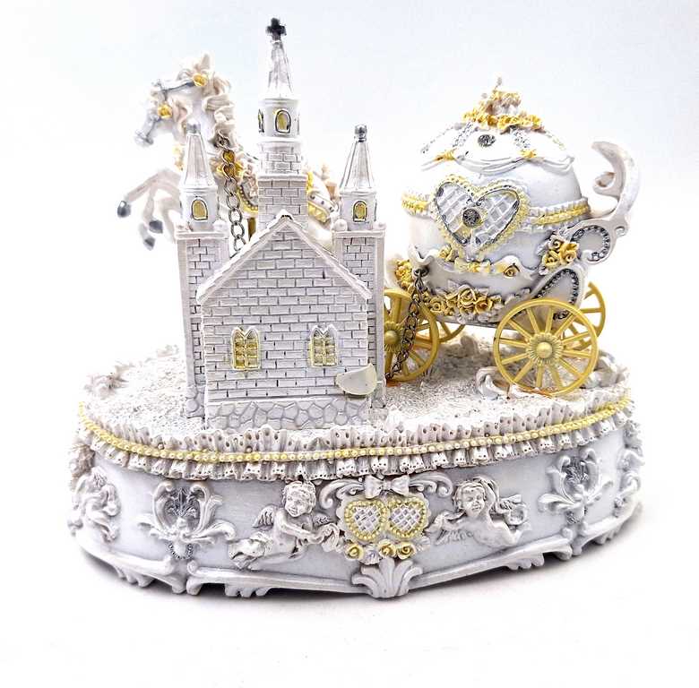 Spieluhr Hochzeitskutsche Dekoration Geschenk für das Brautpaar – 14279