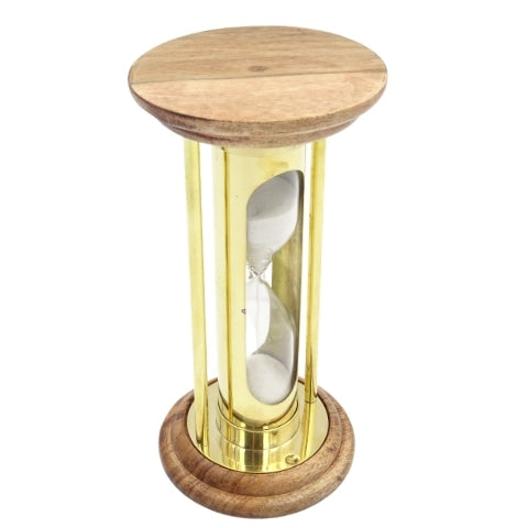 Messing-Sanduhr aus Holz 5 min Retro-Stil - NC3031