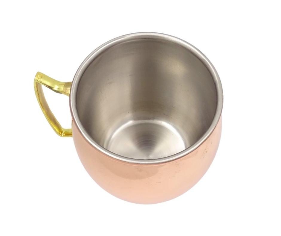 Kupferbecher aus Edelstahl 304 - Fassungsvermögen 500ml mit Kupferschicht überzogen - MM7012
