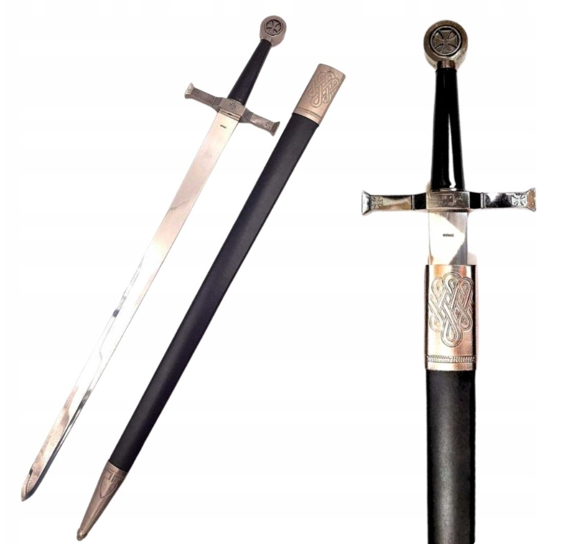 Stählernes Ritterschwert 84 cm in Scheide - Replik - SW-114