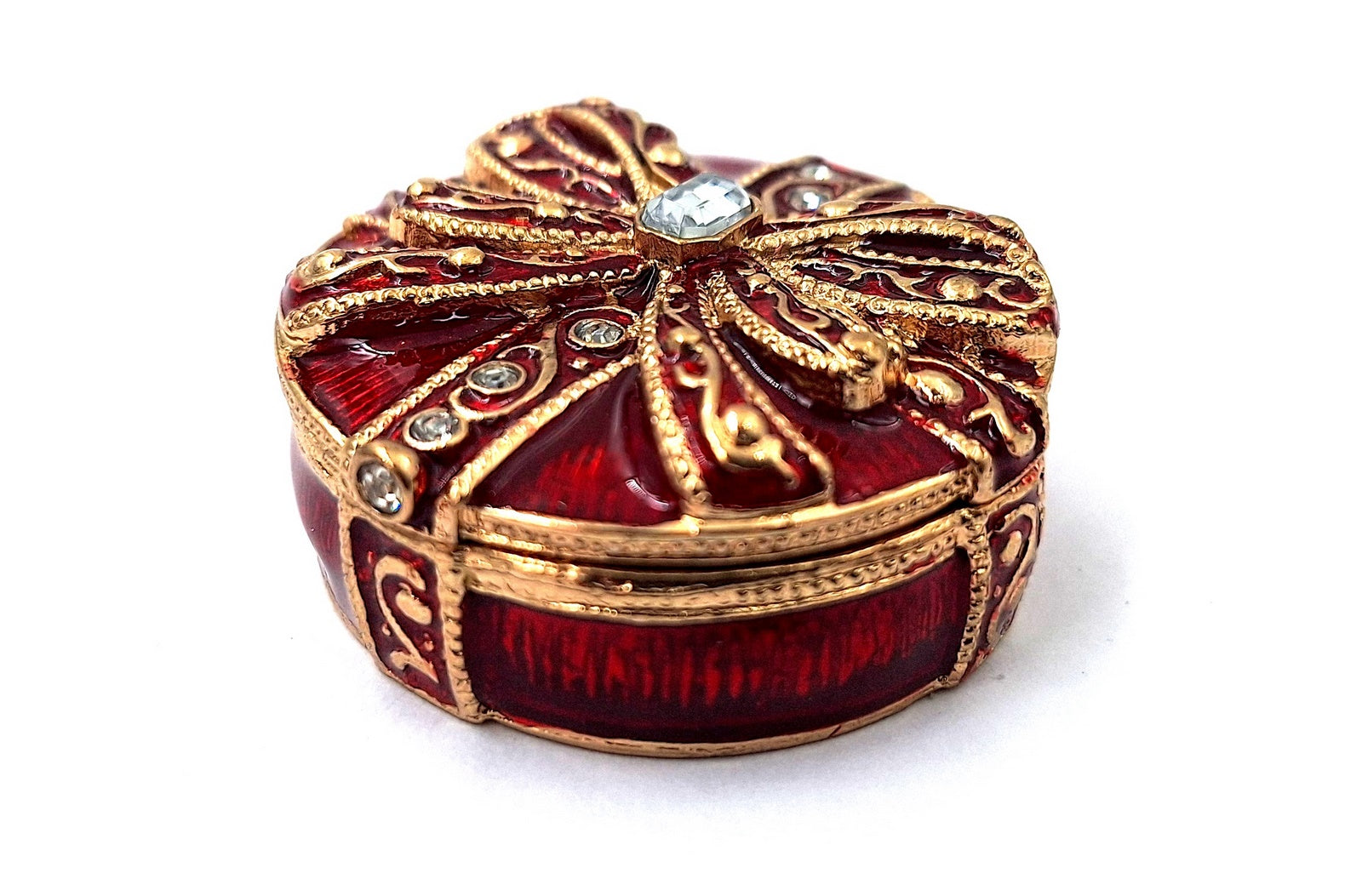Exklusives kleines Geschenk-Metallkästchen mit Kristallen - B0118-08
