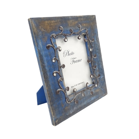 Holz-Bilderrahmen Blau - 28893 - Fotoformat 18x13cm