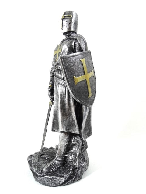 30 cm große Kreuzritterfigur mit Gravur