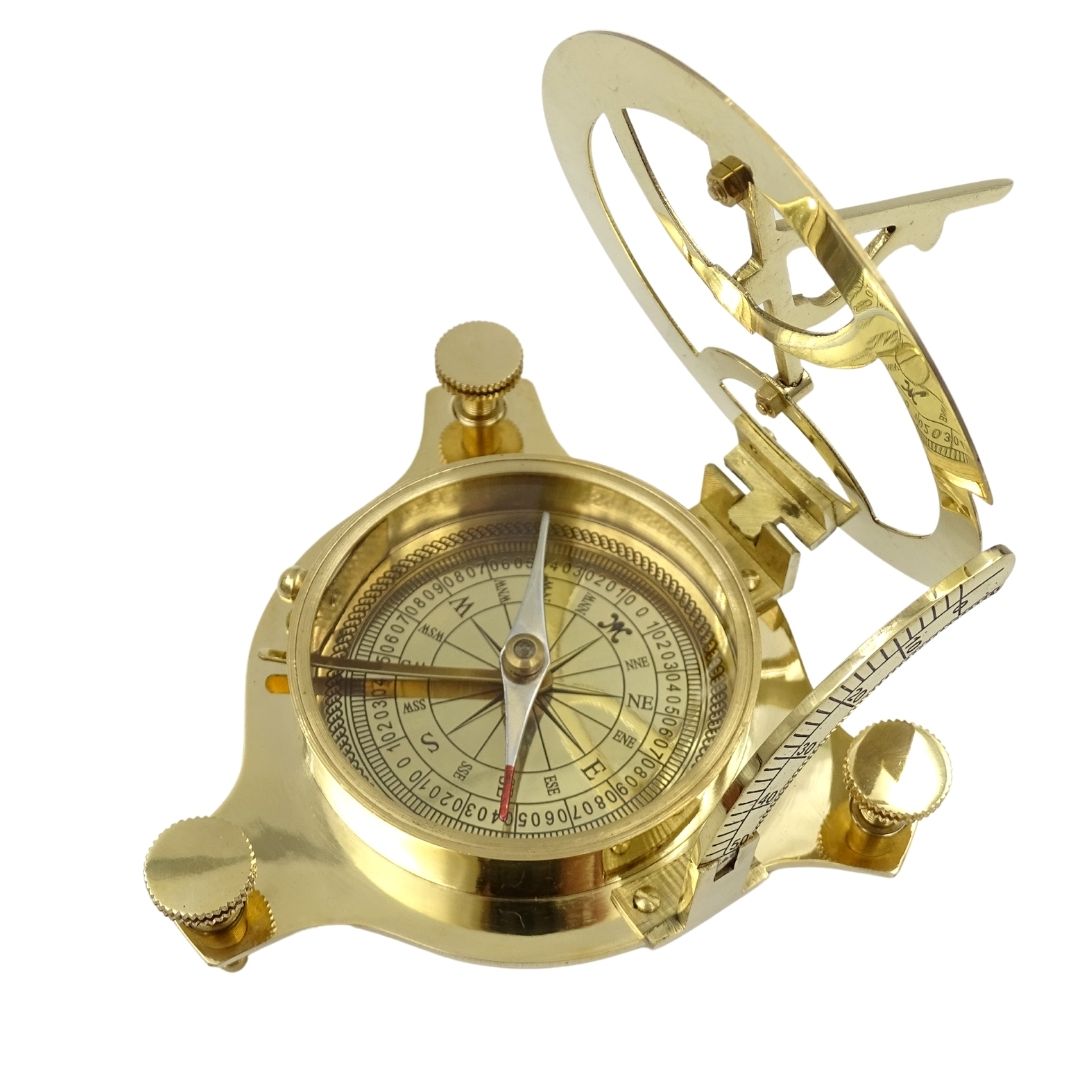 Messingkompass mit Sonnenuhr NC1504