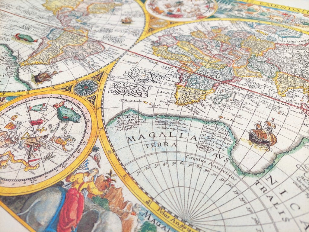 Alte Weltkarte - Orbis Terrarum Reprint - P. Plancius, 1594 r. M1594