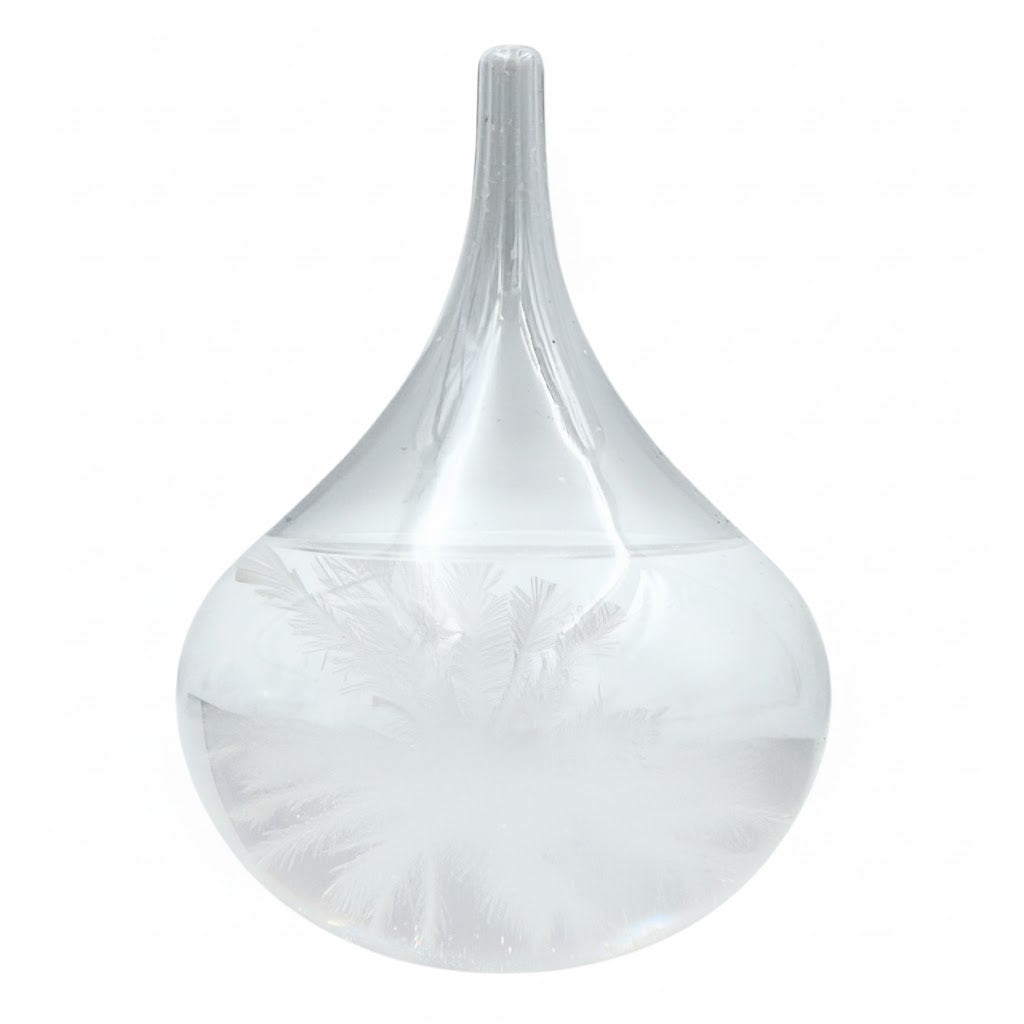Fitzroy Sturm-Barometer – Tropfen Storm Glass mit Gravur-Personalisierung – elegantes Geschenk in Tropfenform, Höhe 11 cm, Glasgefäß mit einzigartigen Kristallen, die auf Wetteränderungen reagieren