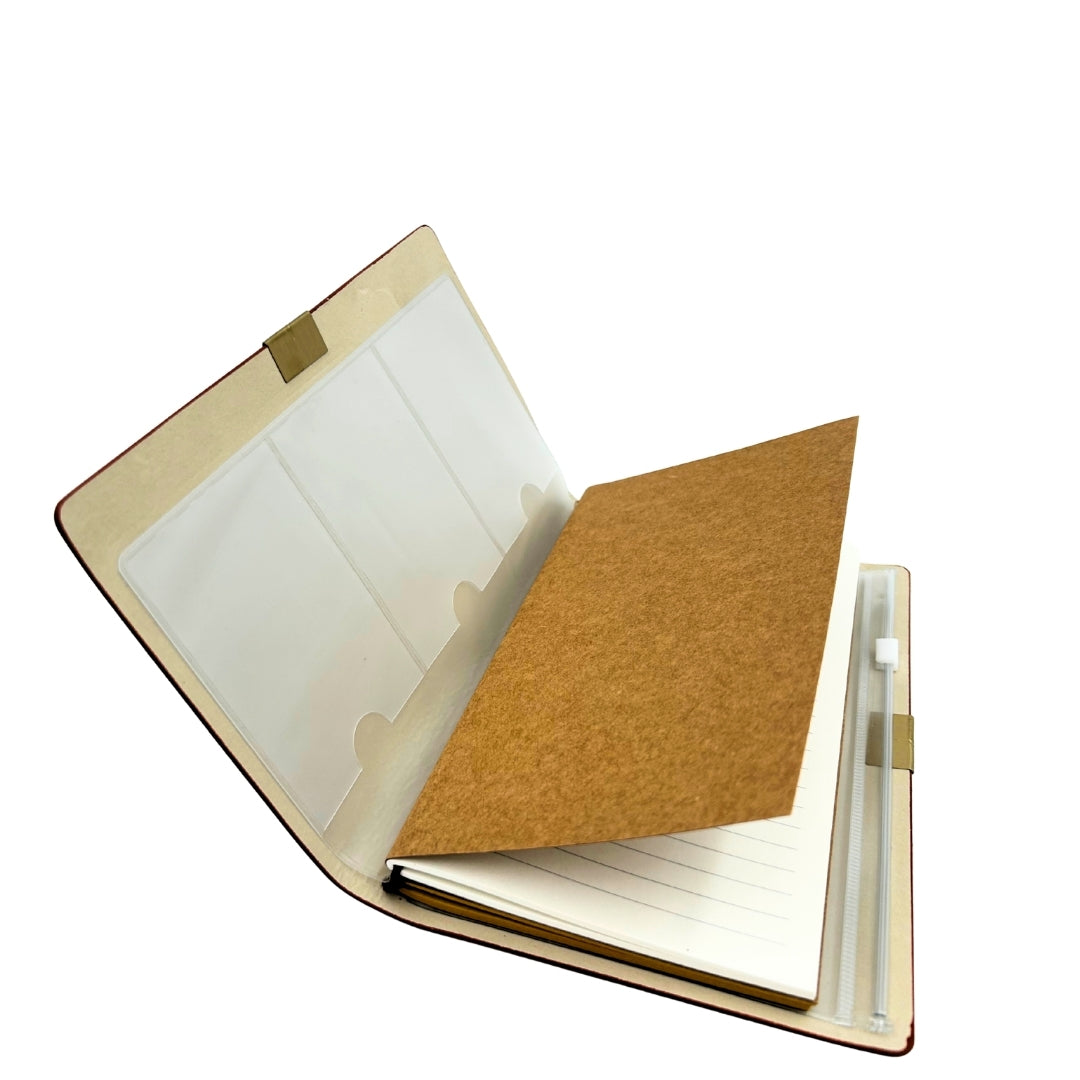 Leder-Reisenotizbuch, Organizer, Visitenkartenetui – EE7