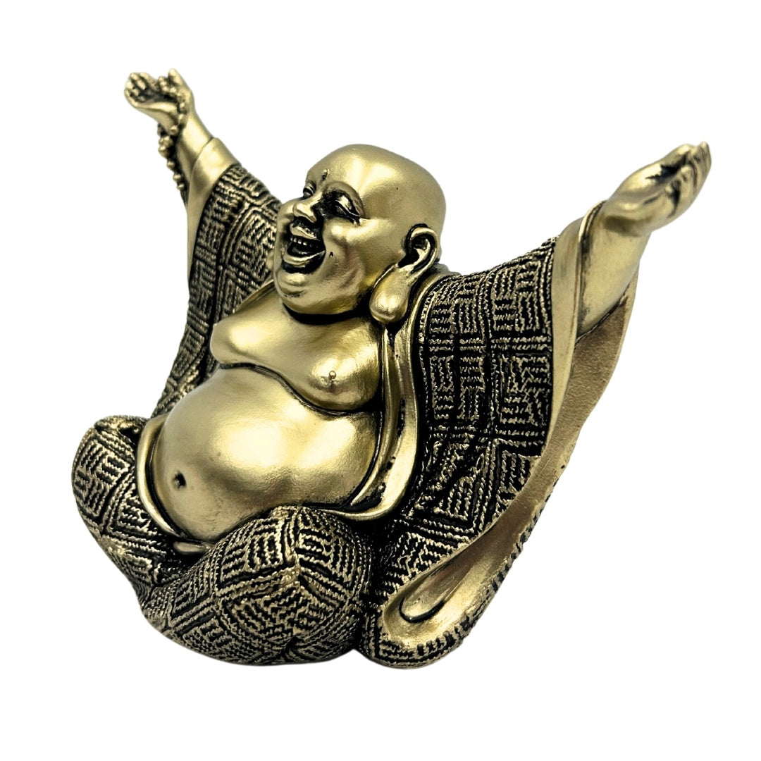 Buddha-Figur – fröhlicher Buddha – goldene Dekoration - 4406FJH