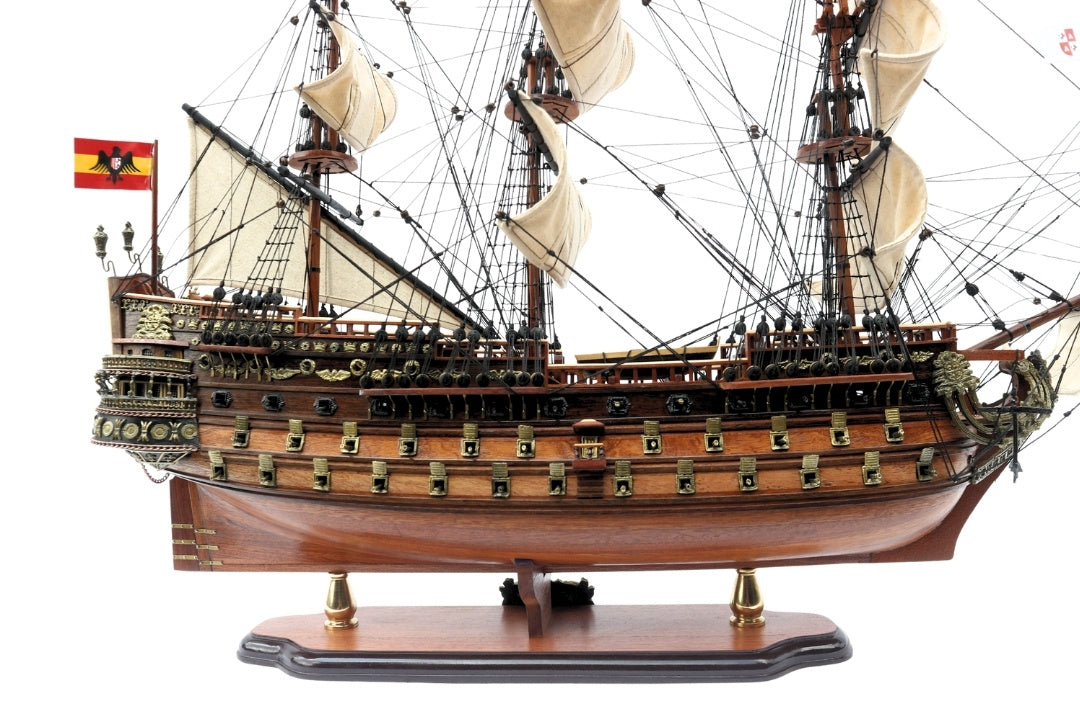 Segelschiffmodell des Schiffs San Felipe 80cm, Möglichkeit zur Personalisierung durch Gravur