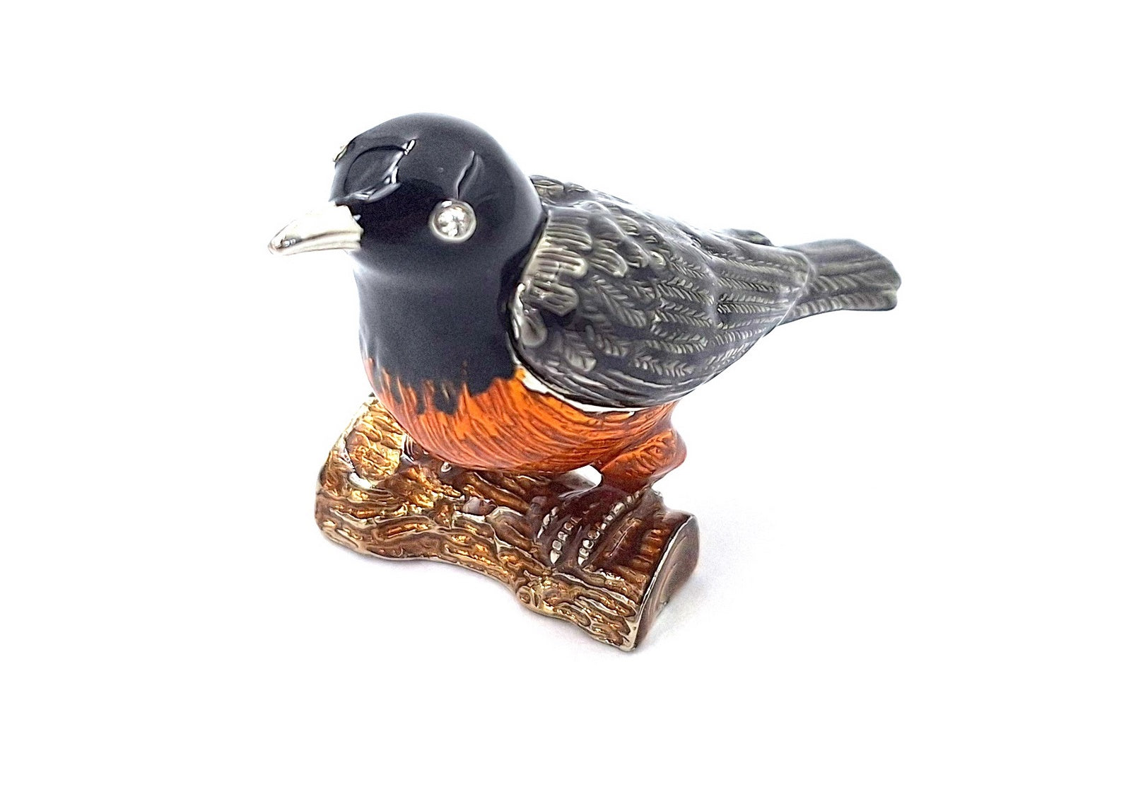 Außergewöhnliches kleines Metallkästchen, mit Kristallen verziert - Vogel - B0192-02