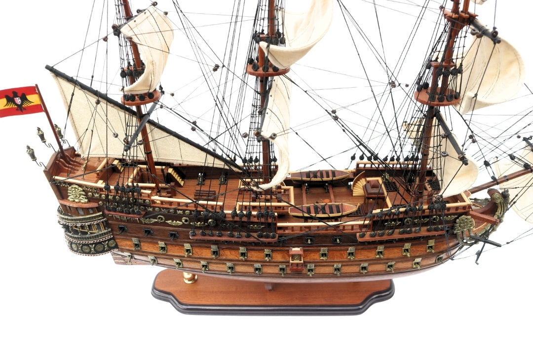 Segelschiffmodell des Schiffs San Felipe 80cm, Möglichkeit zur Personalisierung durch Gravur