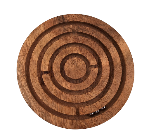 Denk- und Geschicklichkeitsspiel Kugeln im Labyrinth aus Holz - DNU-005