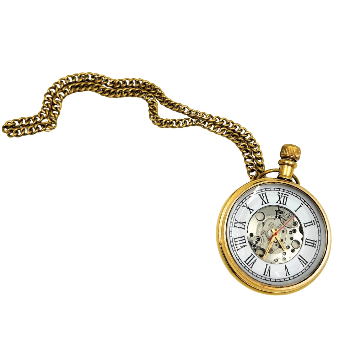 Mechanische Retro-Taschenuhr – mit Kette – WDMA