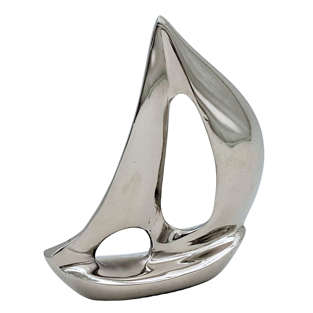 Elegante silberne Aluminium-Yacht 12,5 cm mit Gravurmöglichkeit