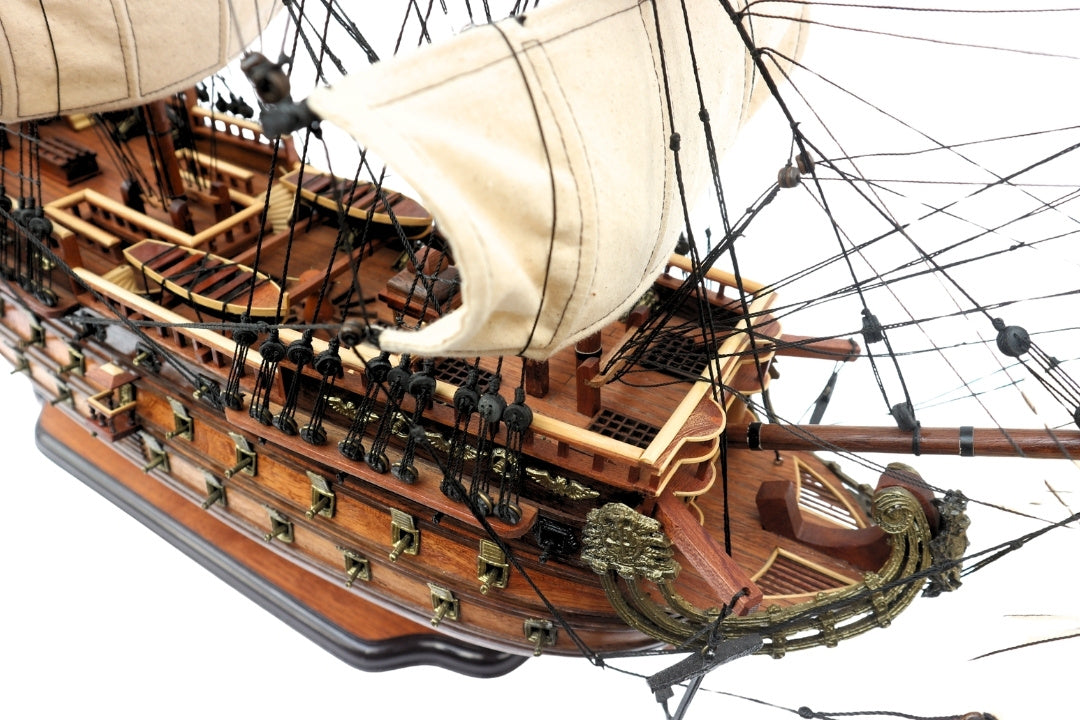 Segelschiffmodell des Schiffs San Felipe 80cm, Möglichkeit zur Personalisierung durch Gravur