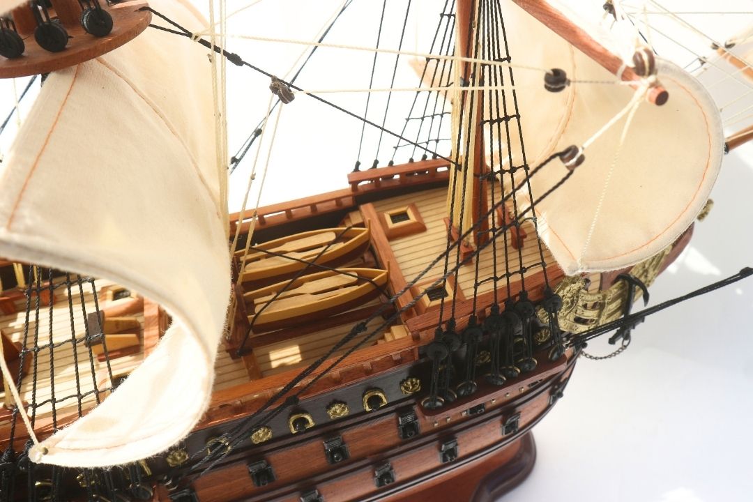 Luxuriöses Segelschiffmodell des Schiffs Soleil Royal 65cm - SOL6, Möglichkeit zur Personalisierung durch Gravur