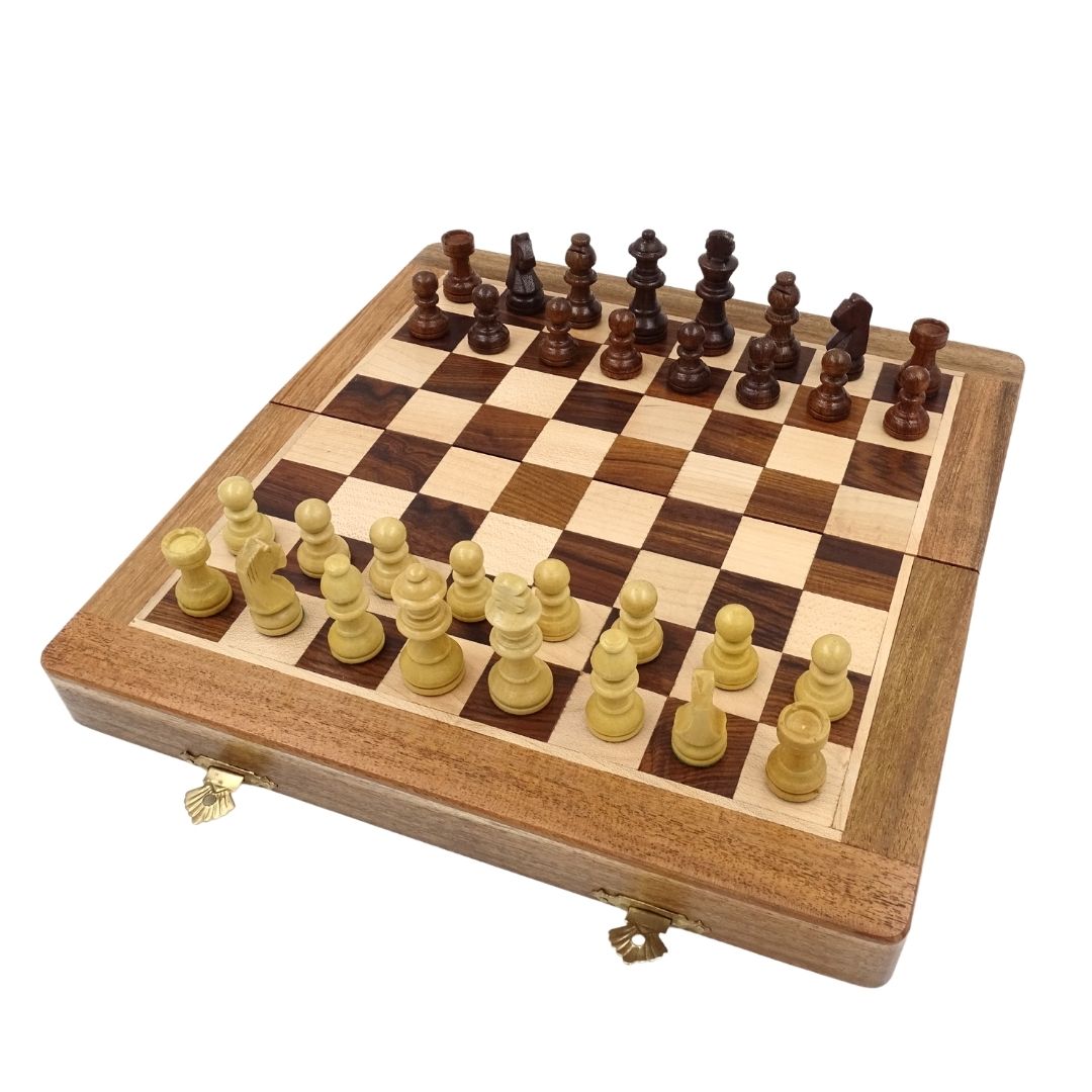 Magnetisches Holz-Schachspiel 30x30cm klappbar - G614