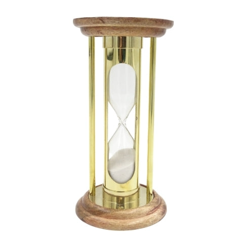 Messing-Sanduhr aus Holz 5 min Retro-Stil - NC3031