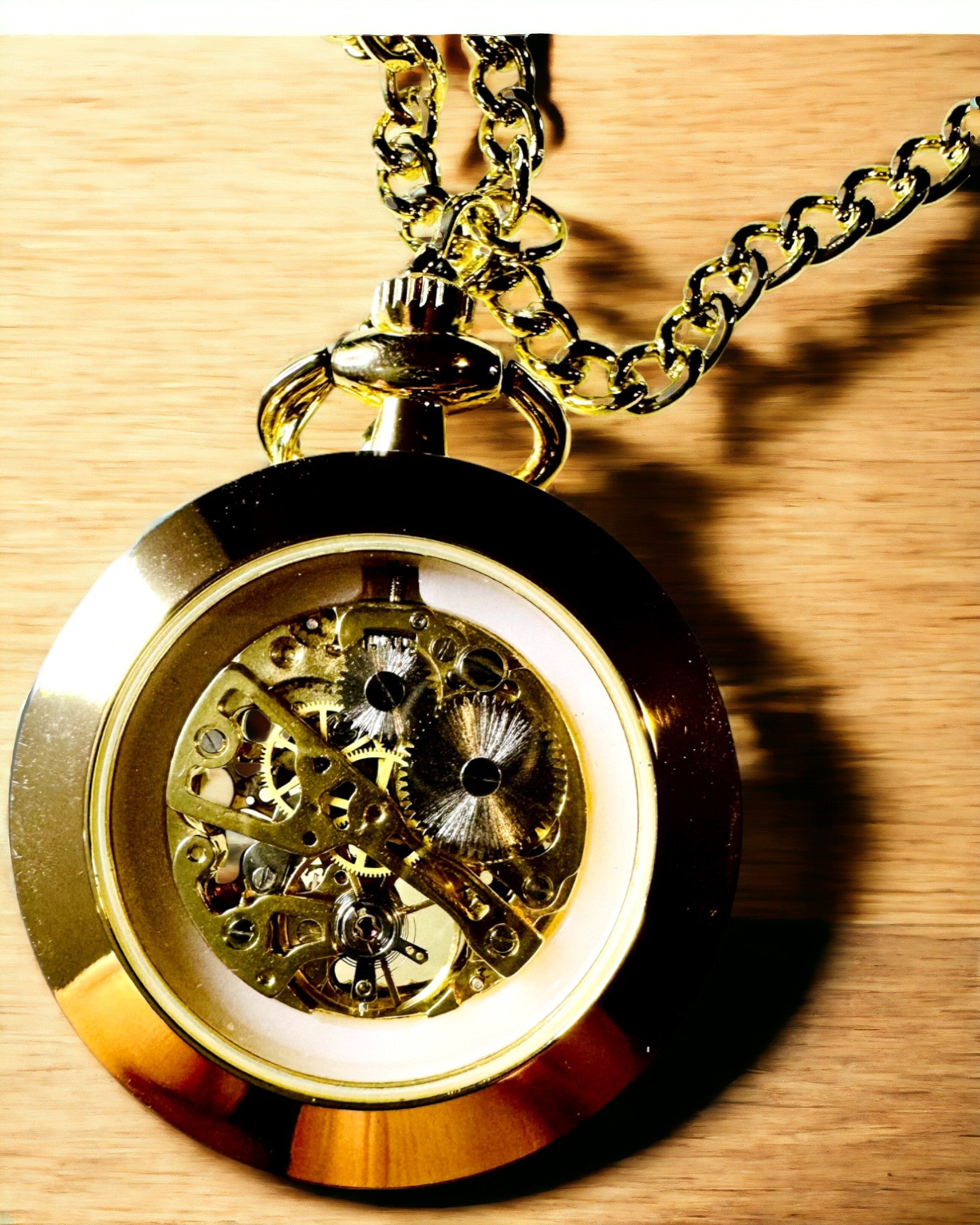 Retro Taschenuhr – Mechanischer Luxus im Vintage-Stil, Farbe Gold, Personalisierung mit Gravur