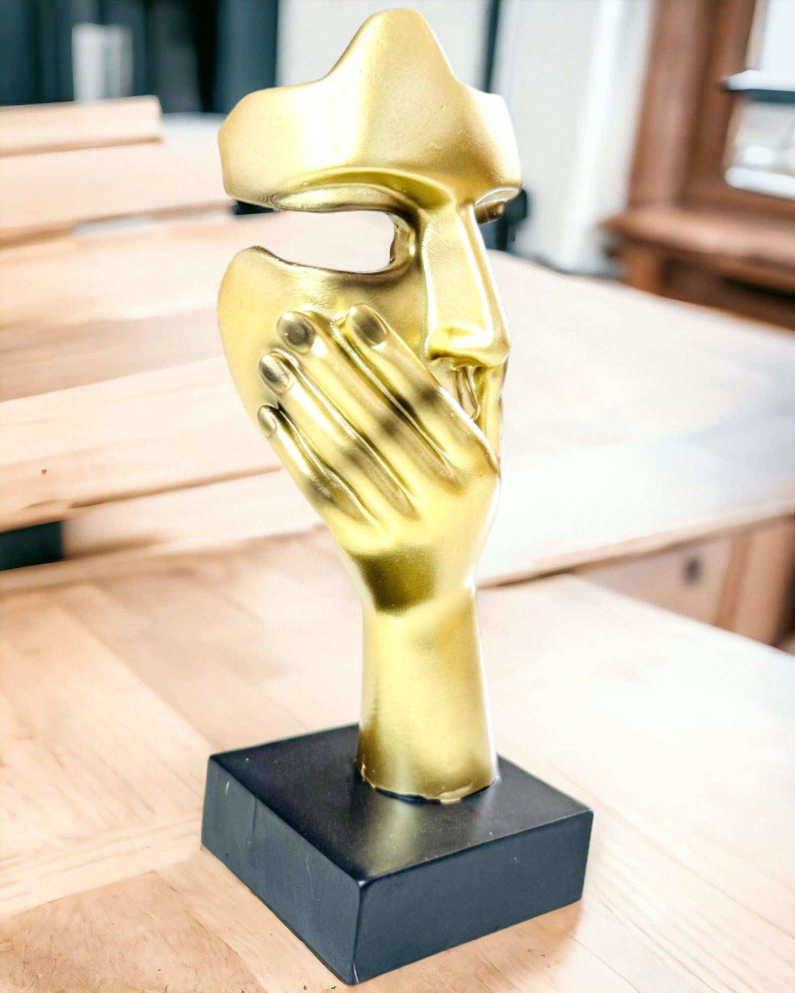 Abstrakte Handskulptur "Berührung der Kunst" - Bürodekoration im europäischen Stil, Personalisierung mit Gravur 2 Stück