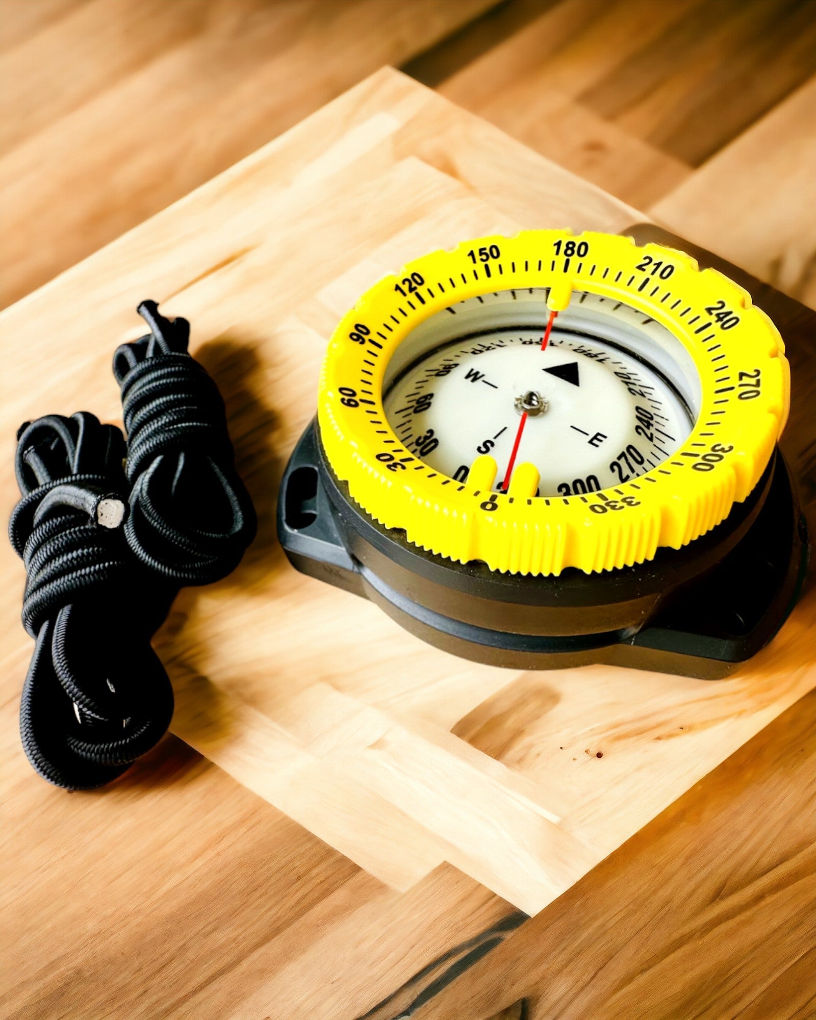 Taucherkompass AquaGuide - wasserdichter Kompass mit Leuchtfunktion und flexiblem Armband, Personalisierung möglich