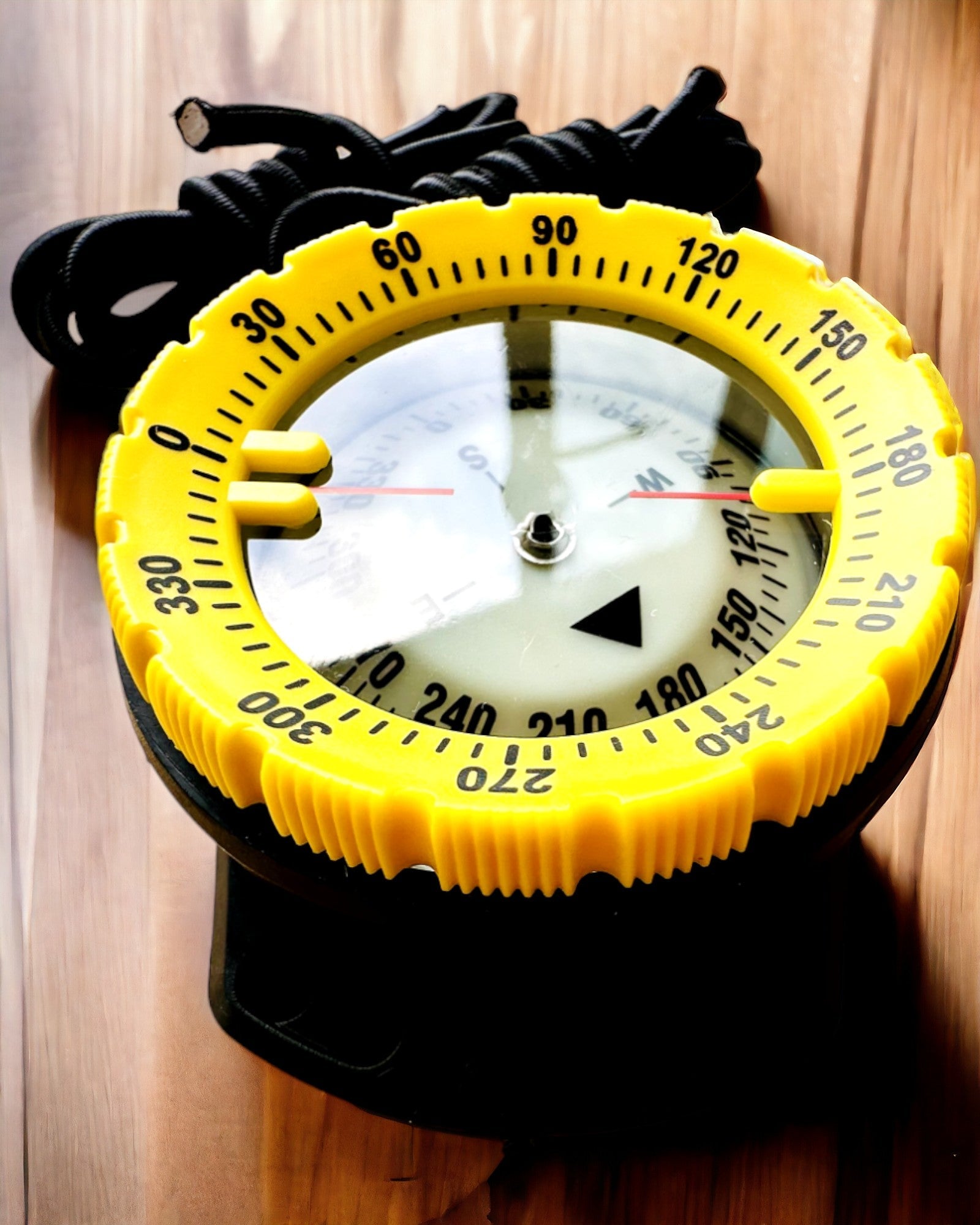 Taucherkompass AquaGuide - wasserdichter Kompass mit Leuchtfunktion und flexiblem Armband, Personalisierung möglich