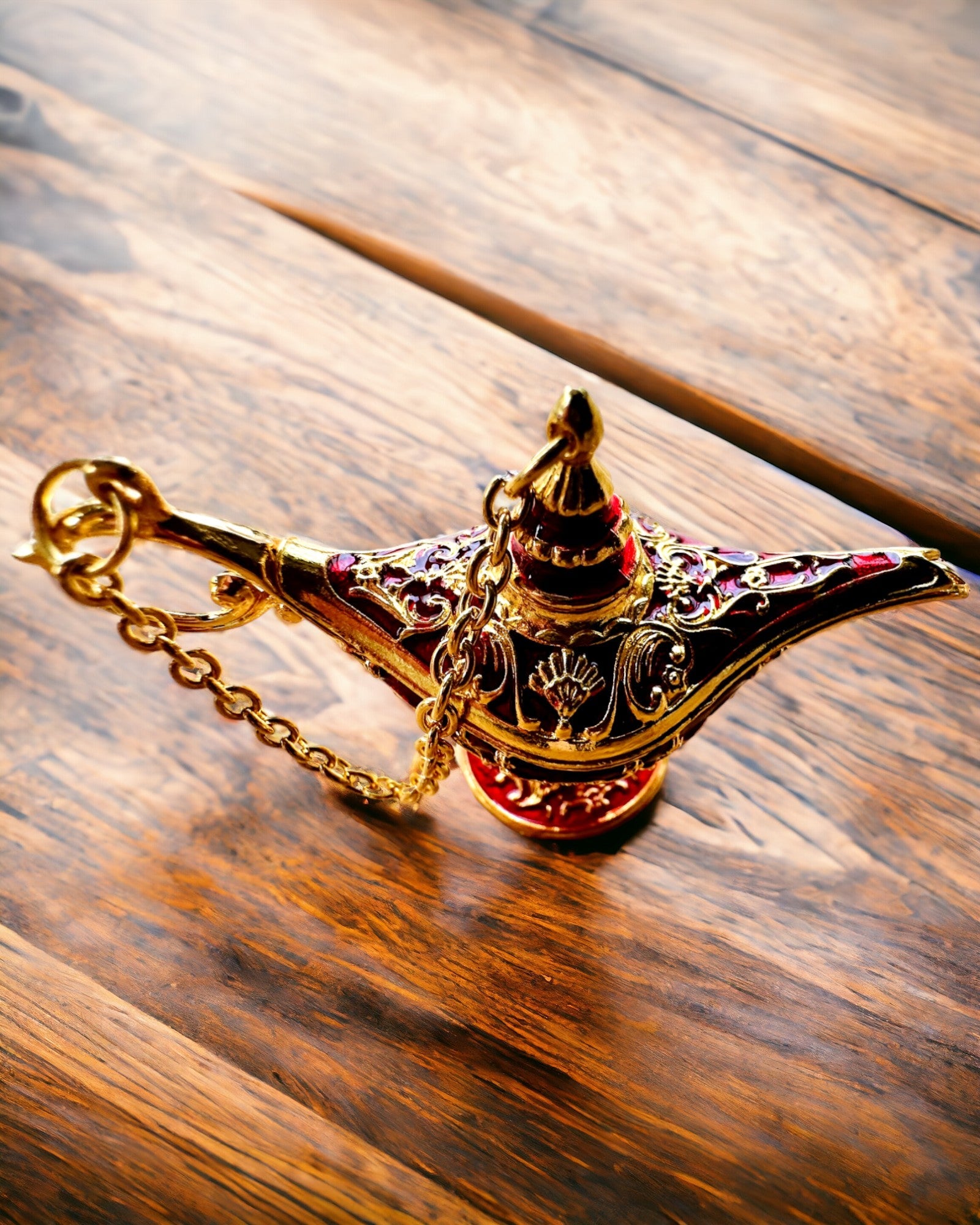 Kleine 4 cm Magische Lampe von Aladin, Schlüsselanhänger, 6 Farbvarianten - Verzauberte Erinnerungen, Personalisierung mit Gravur