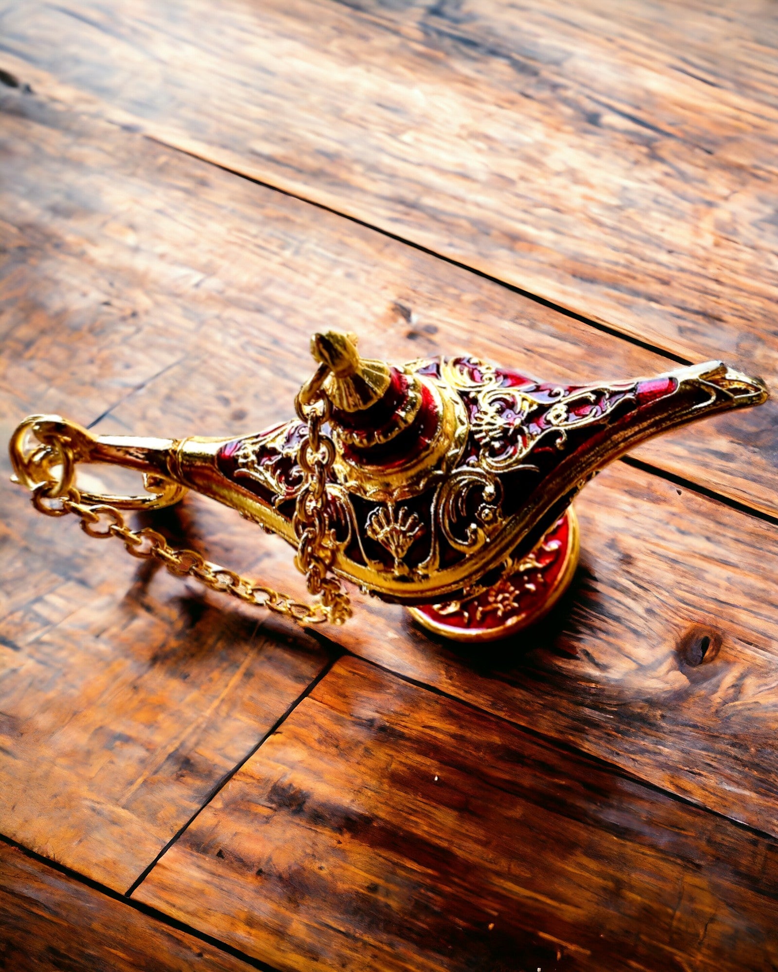 Kleine 4 cm Magische Lampe von Aladin, Schlüsselanhänger, 6 Farbvarianten - Verzauberte Erinnerungen, Personalisierung mit Gravur