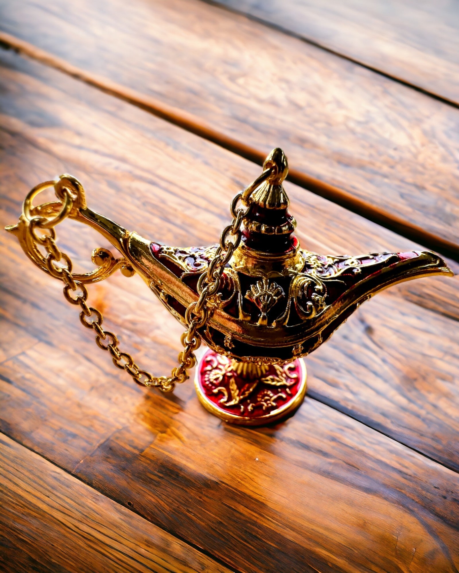 Kleine 4 cm Magische Lampe von Aladin, Schlüsselanhänger, 6 Farbvarianten - Verzauberte Erinnerungen, Personalisierung mit Gravur