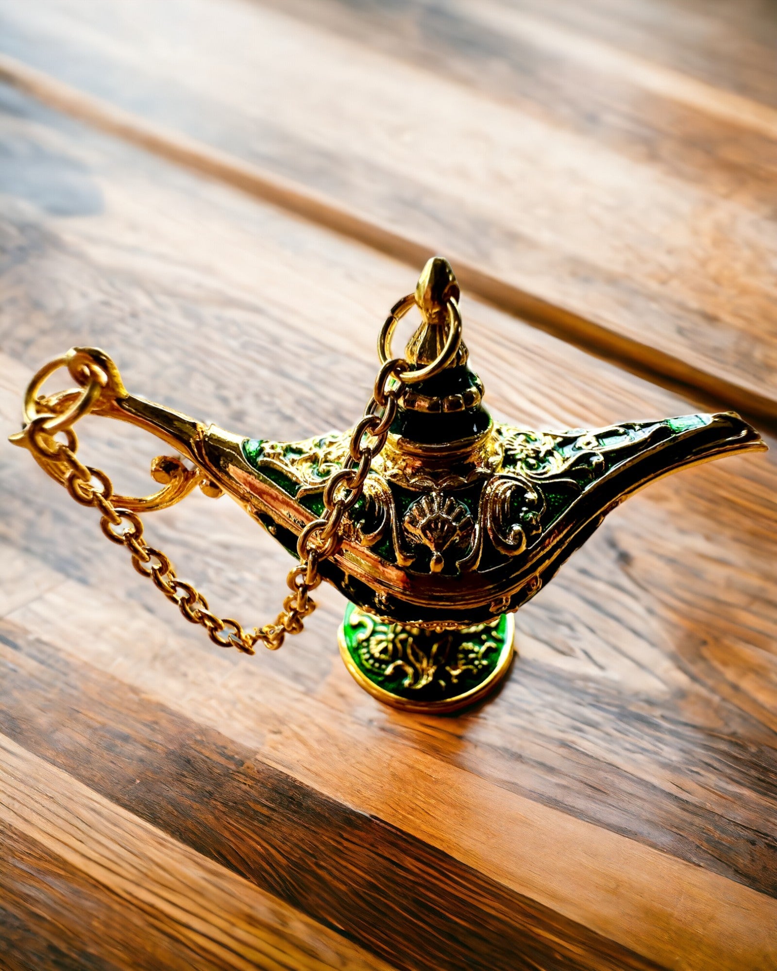 Kleine 4 cm Magische Lampe von Aladin, Schlüsselanhänger, 6 Farbvarianten - Verzauberte Erinnerungen, Personalisierung mit Gravur
