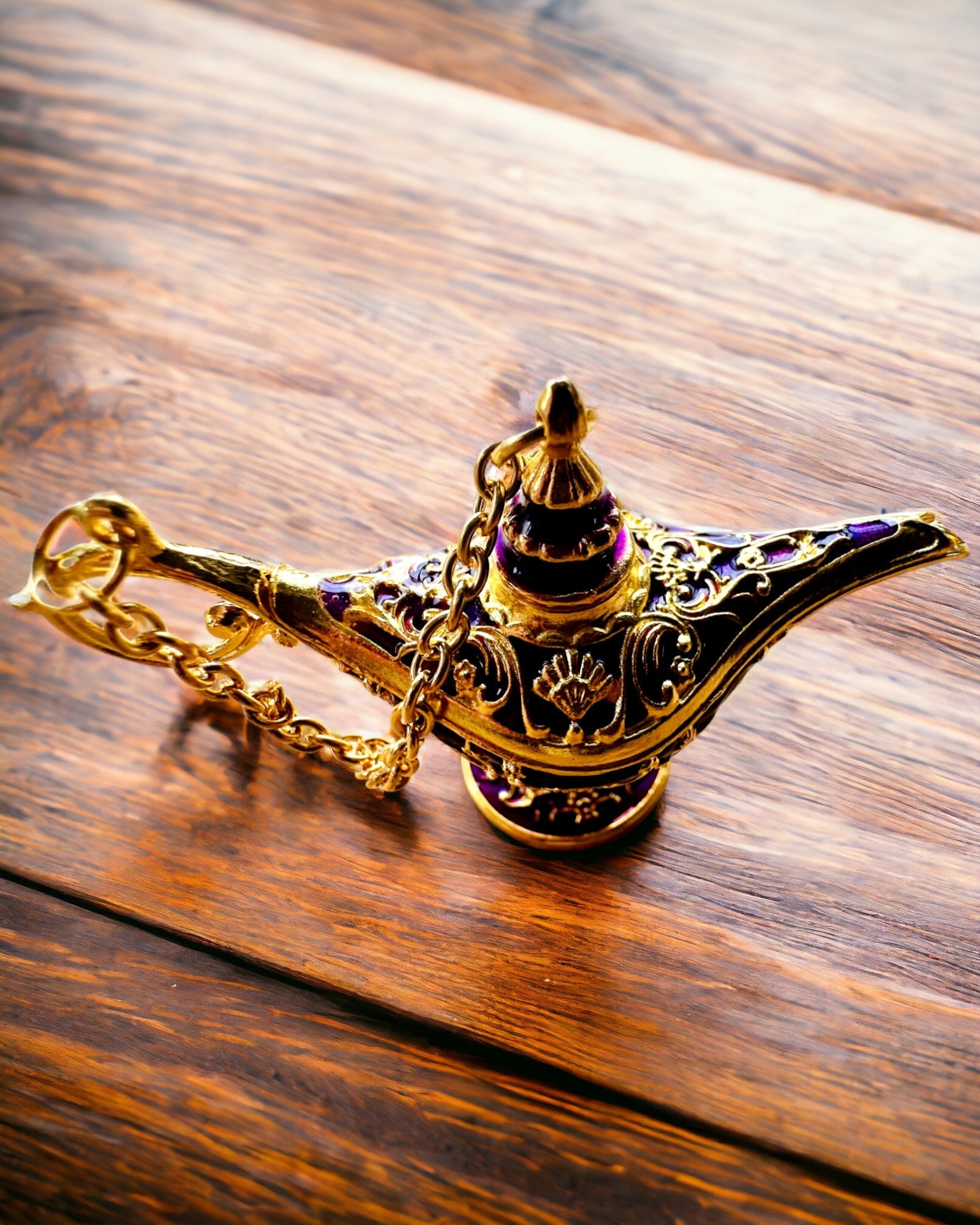 Kleine 4 cm Magische Lampe von Aladin, Schlüsselanhänger, 6 Farbvarianten - Verzauberte Erinnerungen, Personalisierung mit Gravur