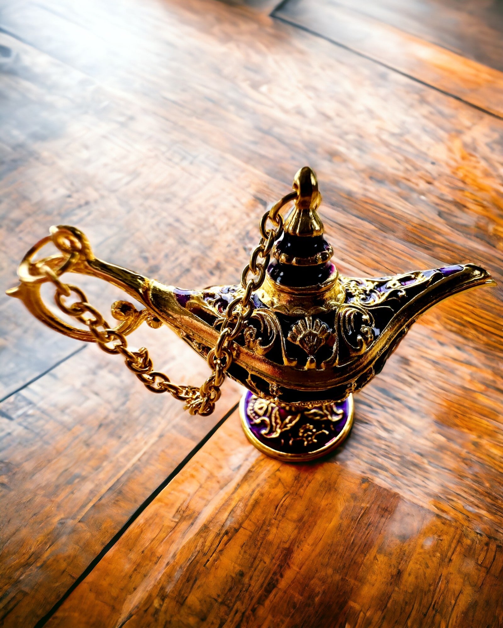 Kleine 4 cm Magische Lampe von Aladin, Schlüsselanhänger, 6 Farbvarianten - Verzauberte Erinnerungen, Personalisierung mit Gravur