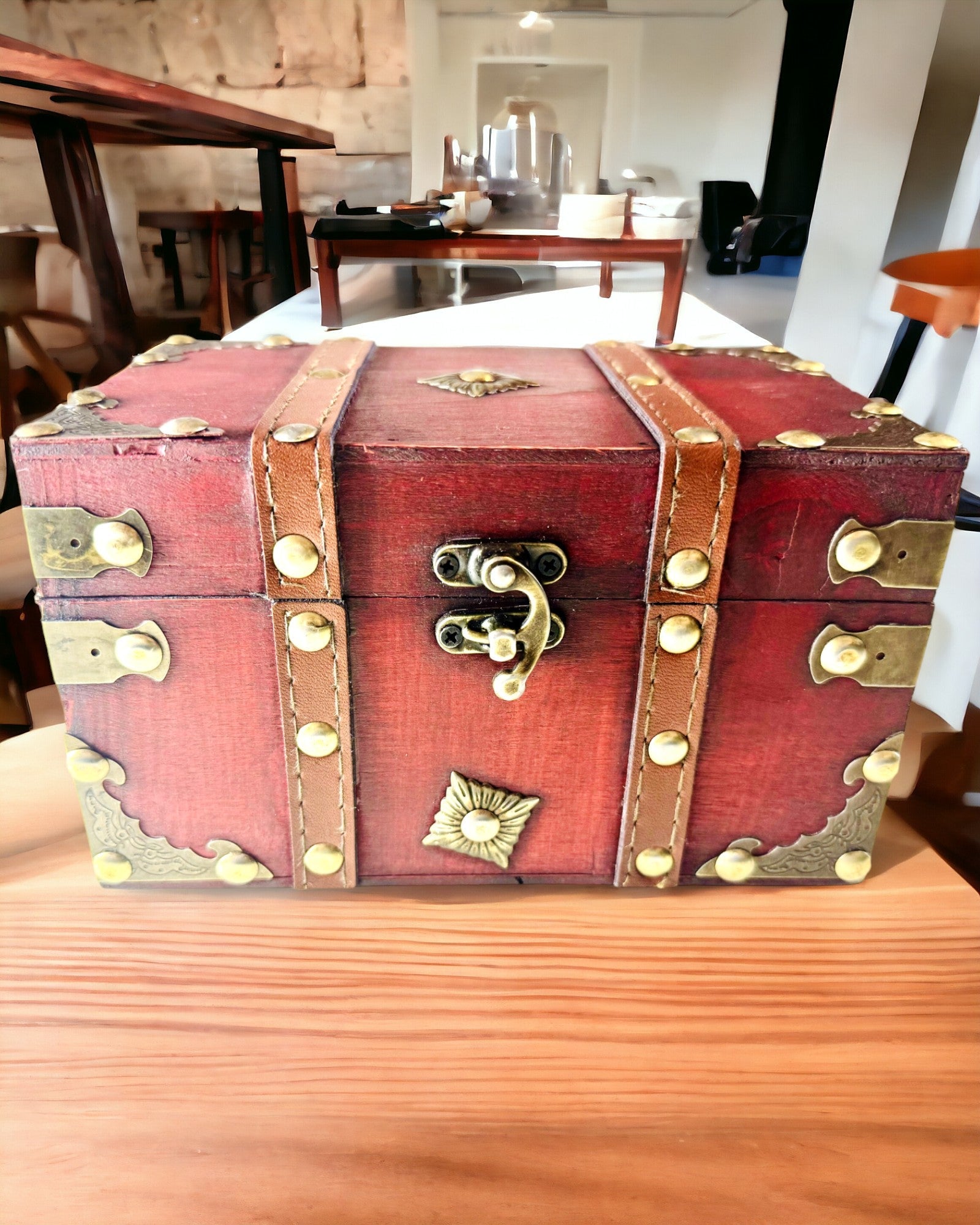 Holzkiste 'Piraten-Schatztruhe' – Vintage-Schmuck- und Krimskramskiste