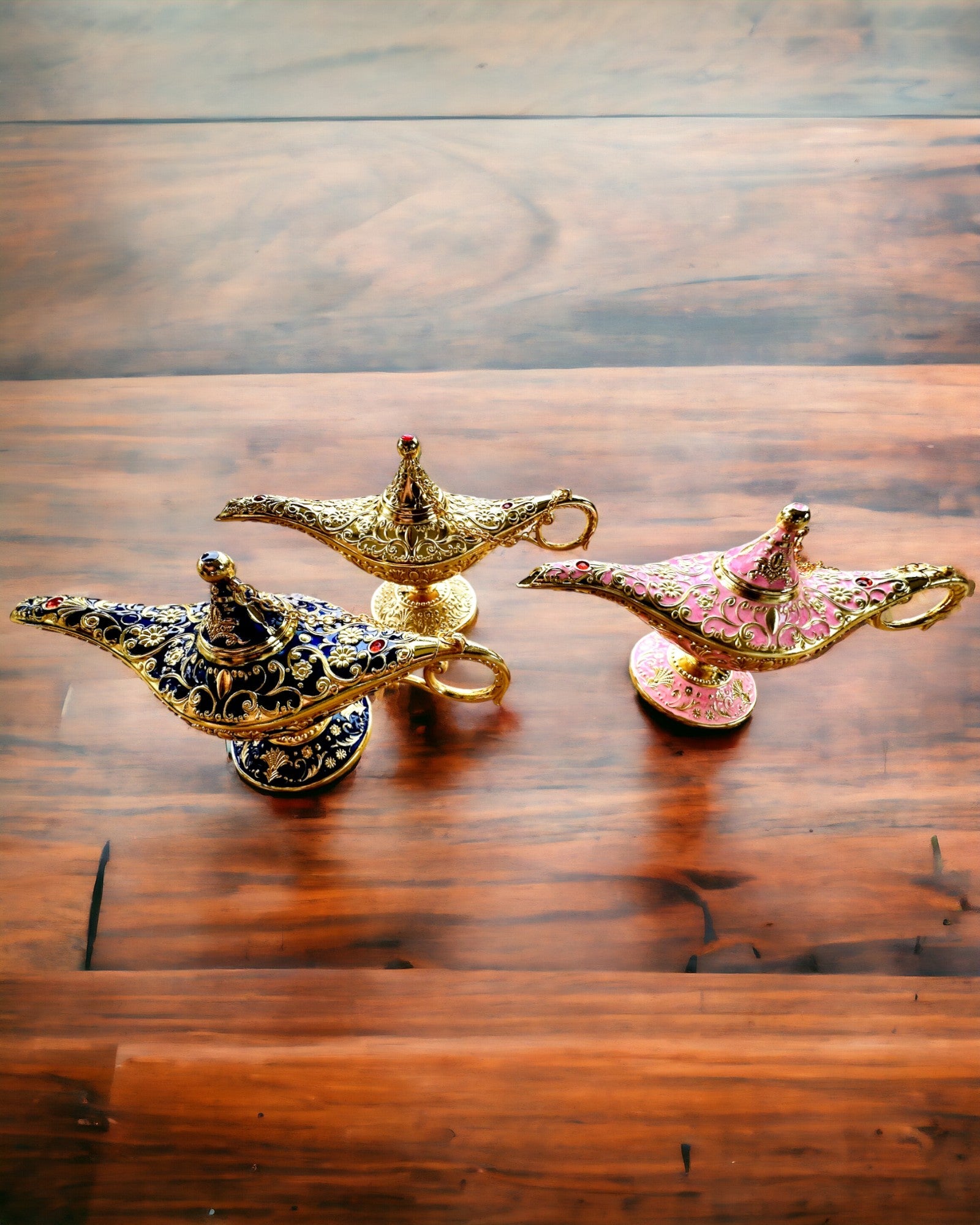 Magische Aladins Lampe mit Gravuroption - Variante Rosa, durchzogen mit Gold