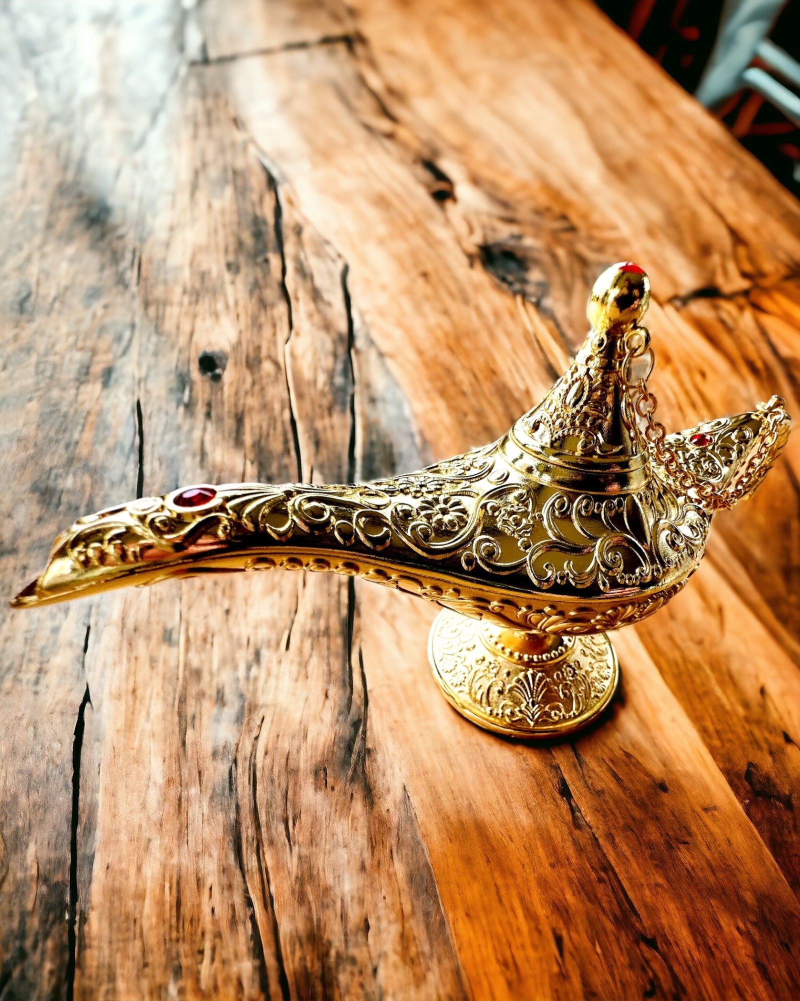 Magische Aladins Lampe mit Gravuroption - Klassische Goldene Variante, durchzogen
