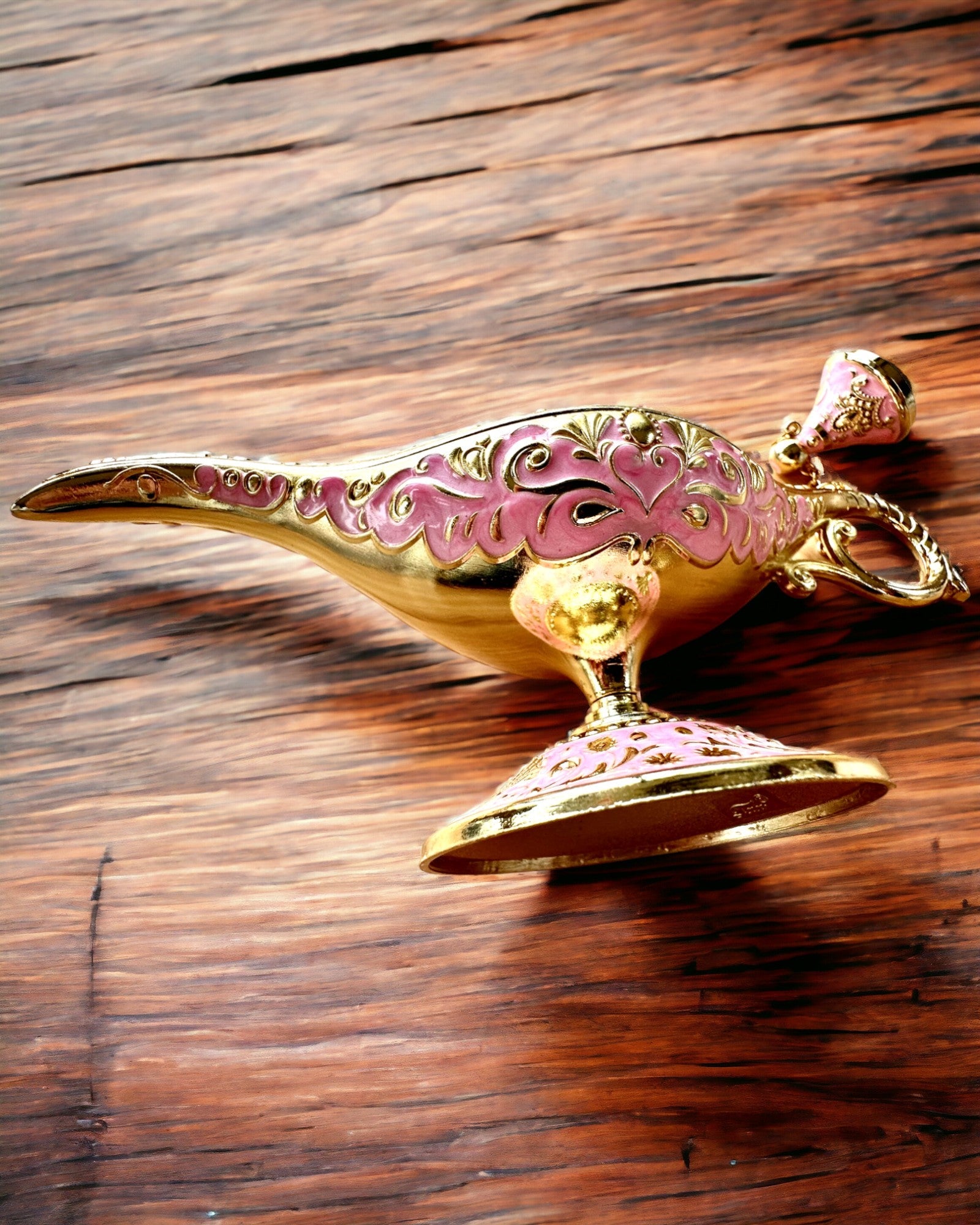 Magische Aladins Lampe mit Gravuroption - Variante Rosa, durchzogen mit Gold