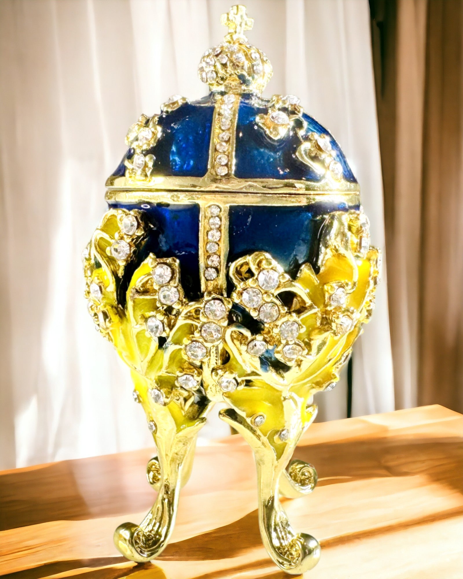 Schmuckkästchen 'Kaiserliches Ei' Faberge – Vintage-Stil, Dekorative Aufbewahrungsbox für Accessoires