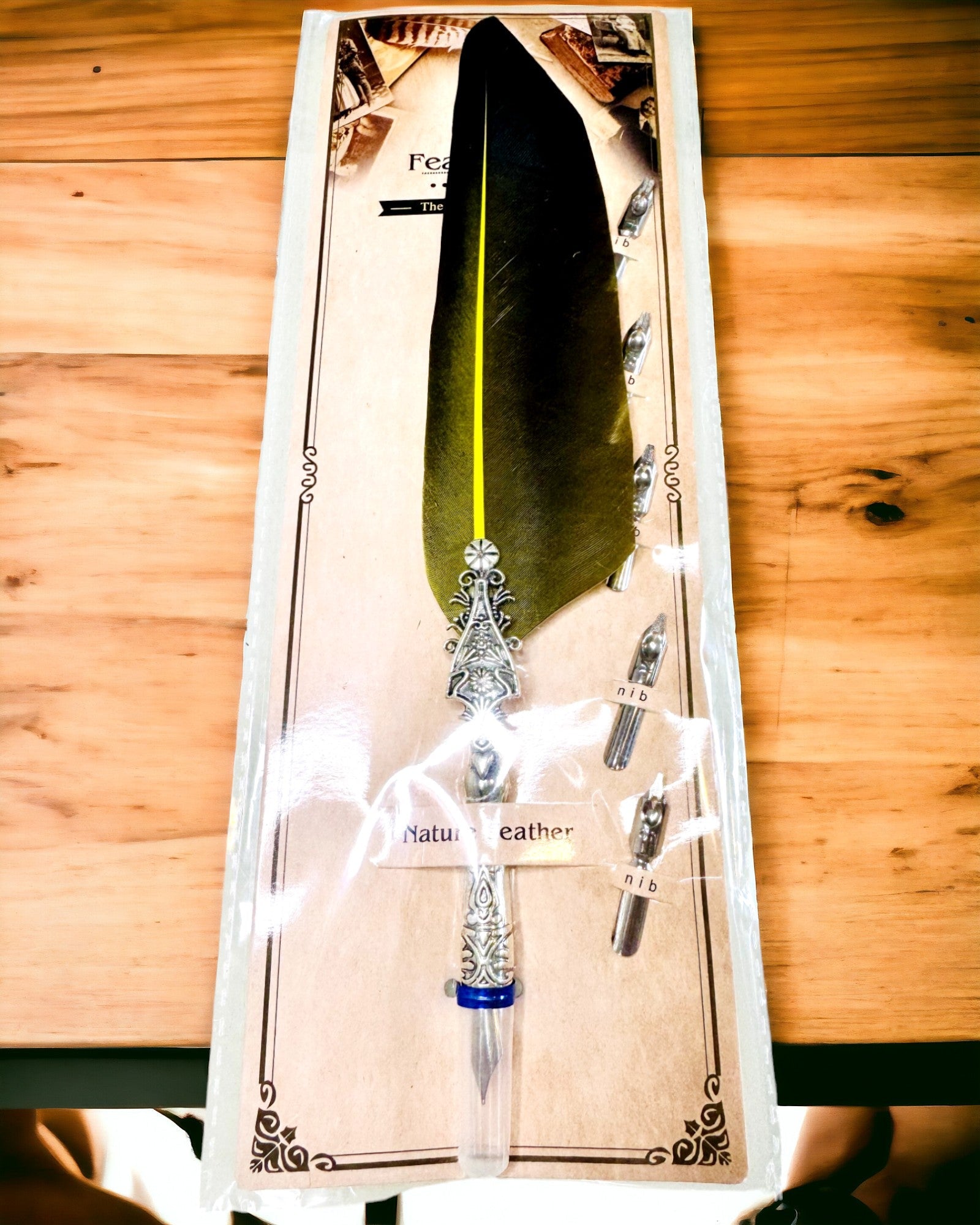 Vintage-Kalligrafiefeder mit natürlicher Gänsefeder – Ideales Geschenk zum Muttertag oder für Lehrer. Gravur