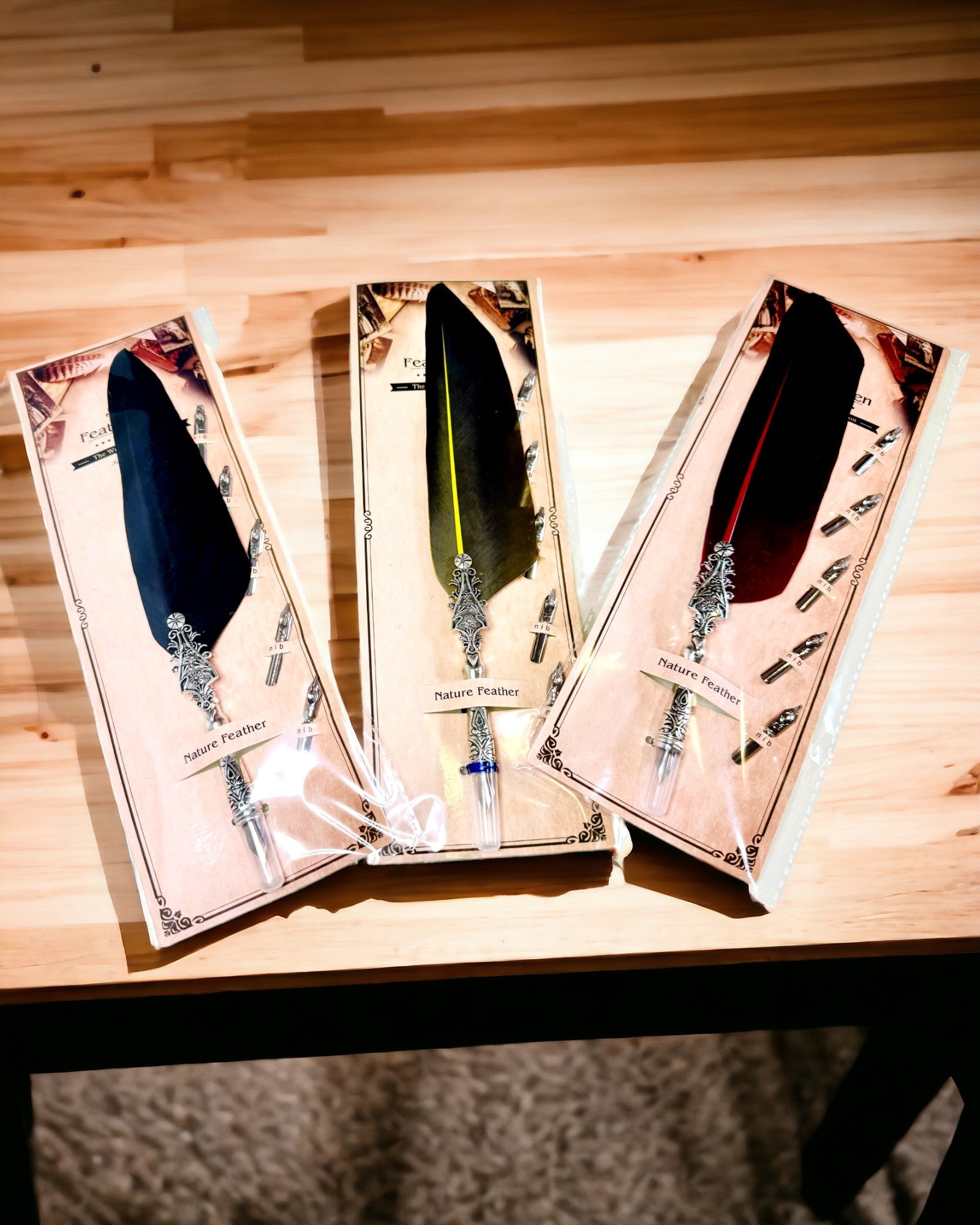 Vintage-Kalligrafiefeder mit natürlicher Gänsefeder – Ideales Geschenk zum Muttertag oder für Lehrer. Gravur