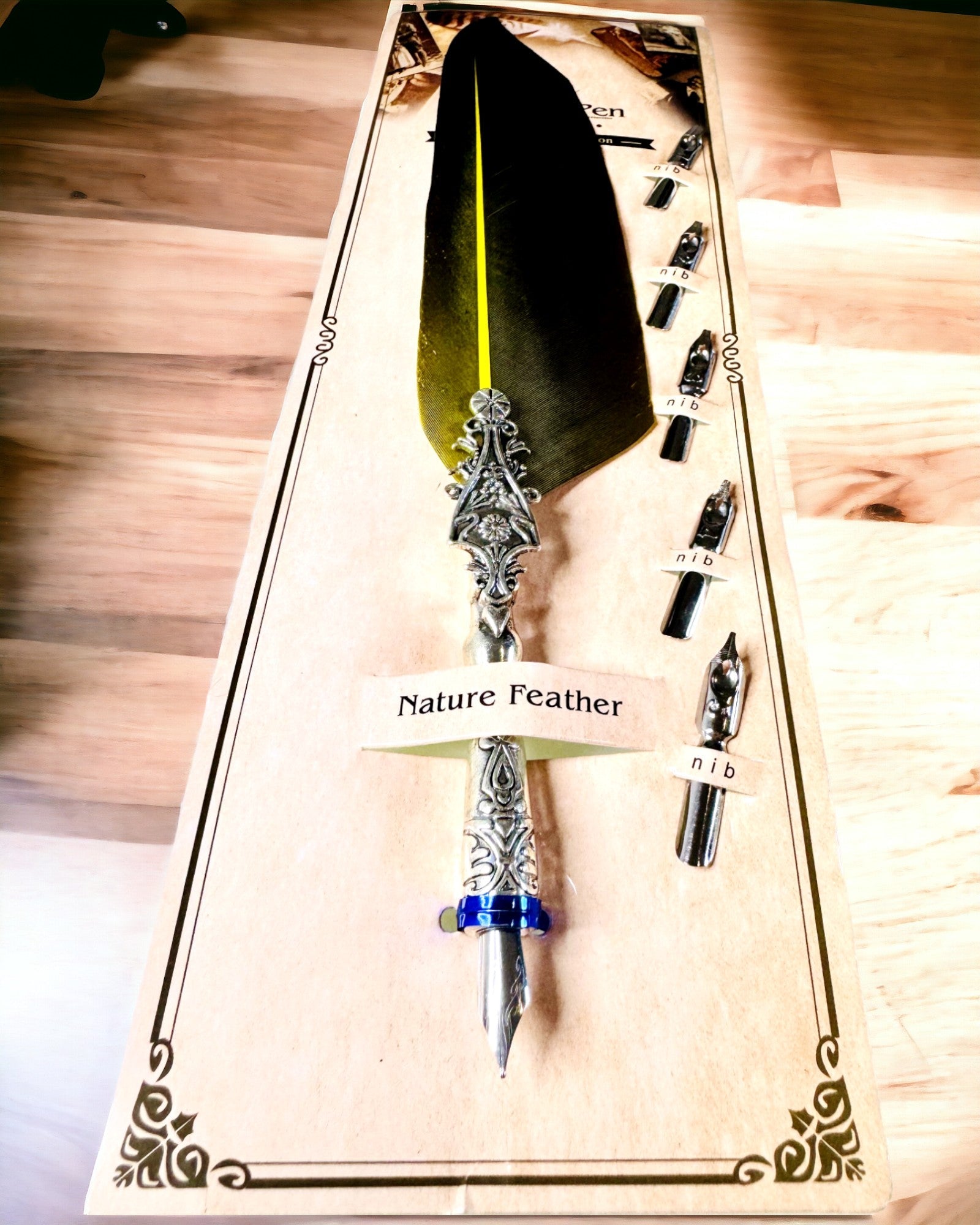 Vintage-Kalligrafiefeder mit natürlicher Gänsefeder – Ideales Geschenk zum Muttertag oder für Lehrer. Gravur