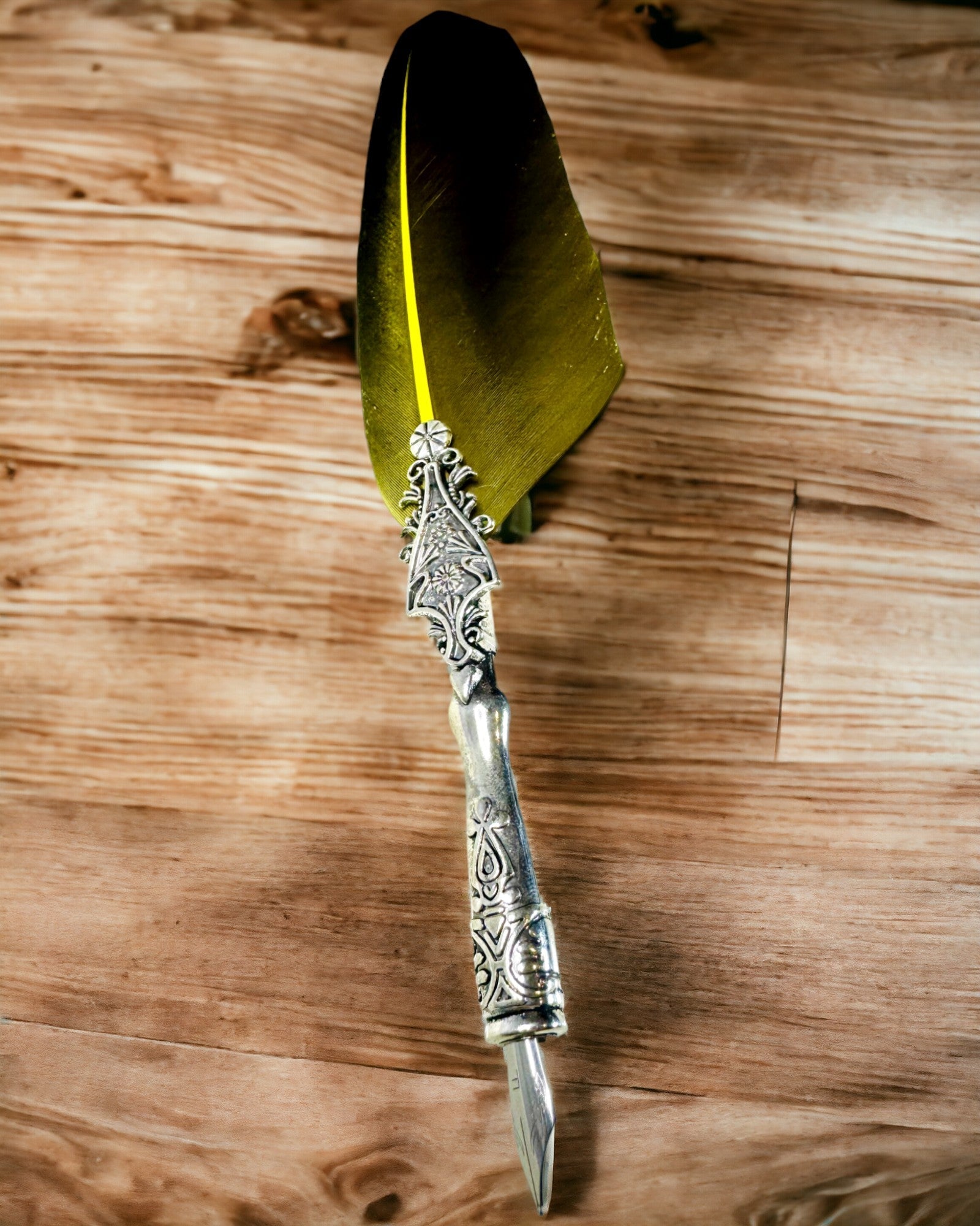 Vintage-Kalligrafiefeder mit natürlicher Gänsefeder – Ideales Geschenk zum Muttertag oder für Lehrer. Gravur