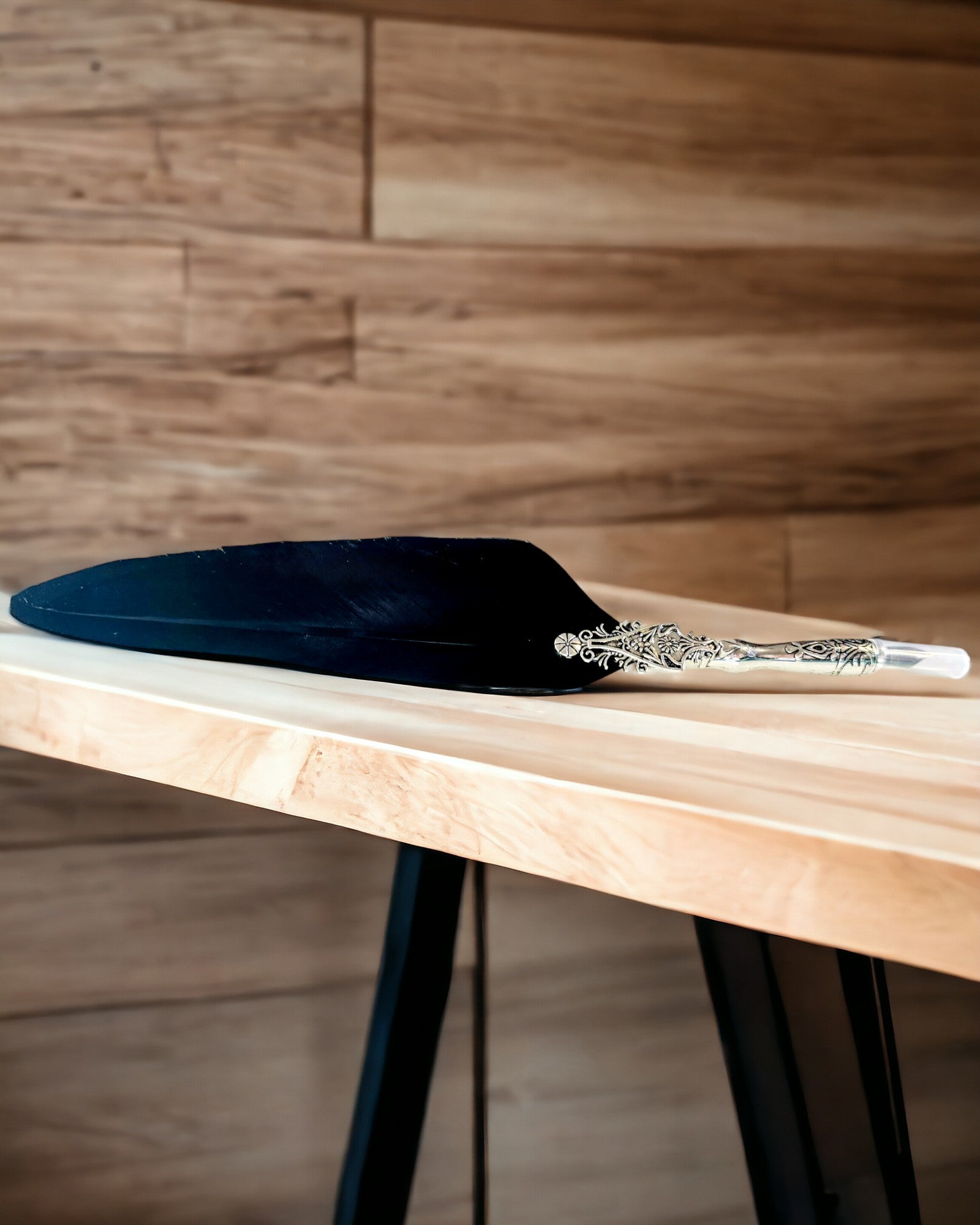 Vintage-Kalligrafiefeder mit natürlicher Gänsefeder – Ideales Geschenk zum Muttertag oder für Lehrer. Gravur