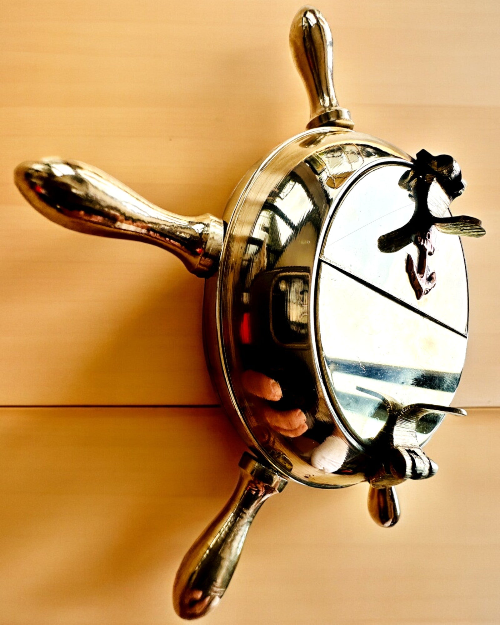 Messing-Kapitäns-Aschenbecher - Option zur Personalisierung als Geschenk mit Gravur, handgefertigt